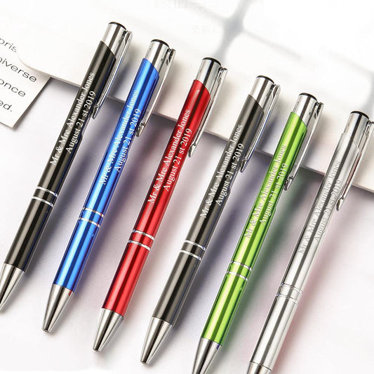 Metalli-Scribe Pens - Custom Metallic Printed Name Pens for Office, Personalized Gifts & Special Occasions (12-Pack) - Unique Memento