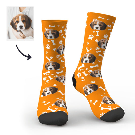 PawPrint Portraits - Custom Printed Face Socks with Your Dog's Photo, Unique Novelty Avatar Socks for Pet Lovers - Unique Memento