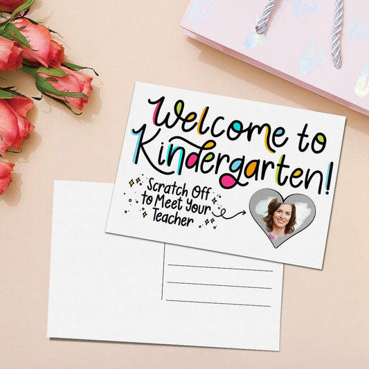 Teacher Reveal Scratch Cards - Personalized Custom Photo Meet the Teacher Scratch Off Cards for Welcome Freshman Party - Unique Memento
