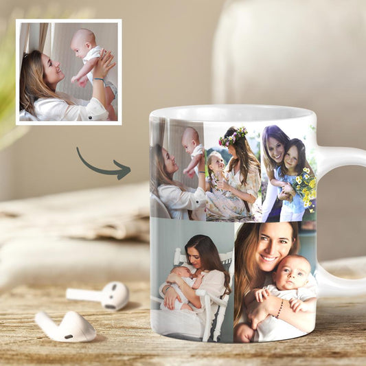 Pictomugs - Custom Collage Pictures Mugs Ceramic Coffee Mug with 10 Personalized Photos - Unique Memento