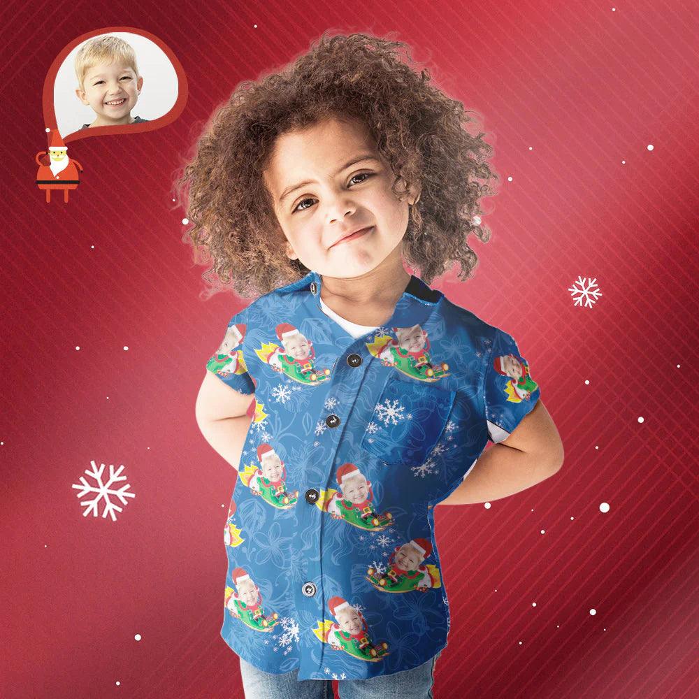 Facewave Santa - Personalized Kid's Face Hawaiian Shirt Christmas Gift Idea - Unique Memento