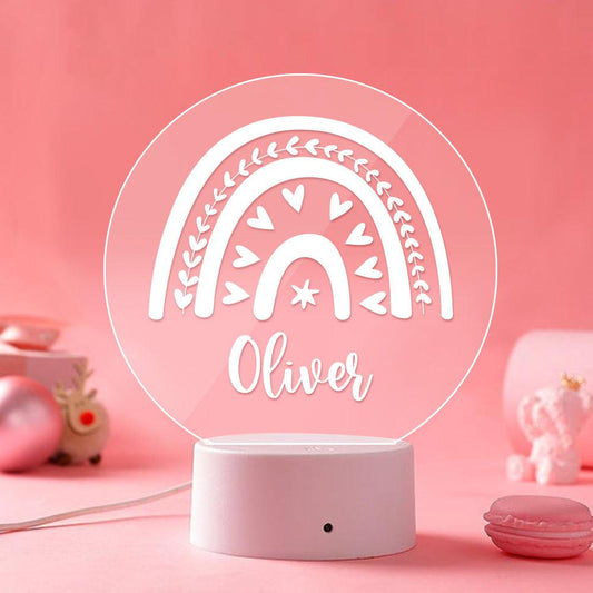 Celestial Glow: Customized Rainbow Baby Night Light - A Personalized Beacon in the Nursery - Unique Memento