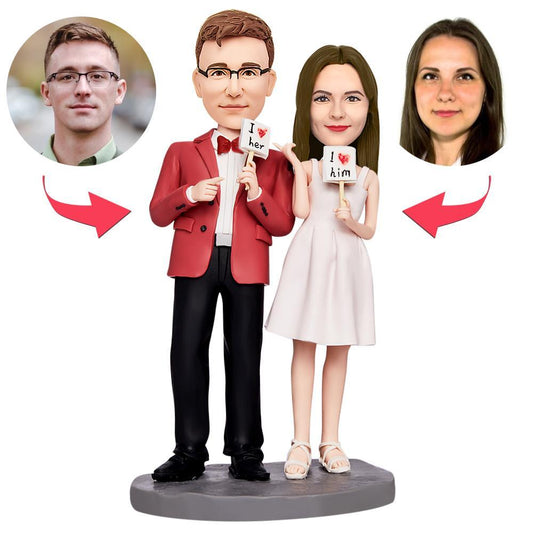 Eternal Love: Personalized 'I Love You' Bobblehead for Your Valentine - Unique Memento