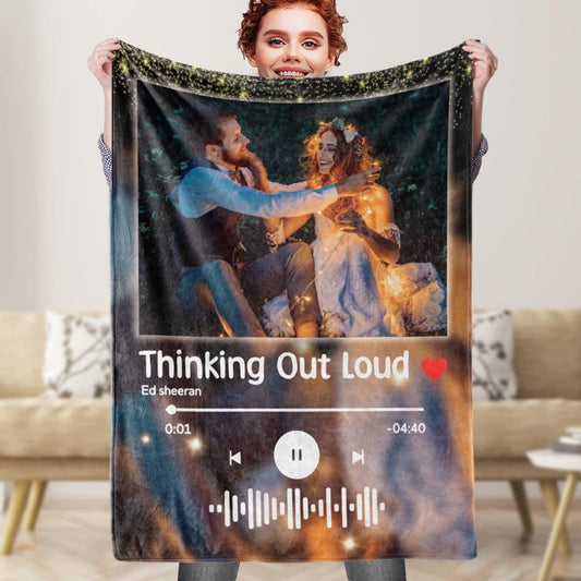 Melodic Memories - Personalized Spotify Blanket: Custom Music Art Throw for Cozy Comfort and Unique Home Decor - Unique Memento