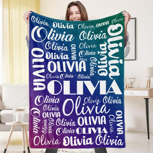 Snuggle Haven - Personalized Custom Name Blanket for Family, Perfect Cozy Gift Idea - Unique Memento