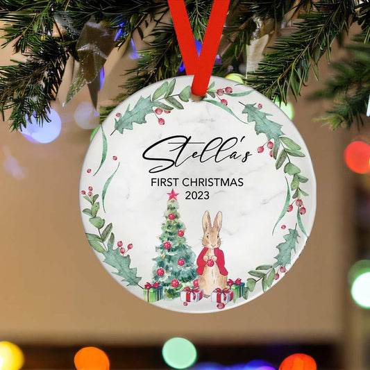 Personalized Christmas Keepsake - First Christmas Custom Name Ornament 2023 Christmas Gift for Family - Unique Memento