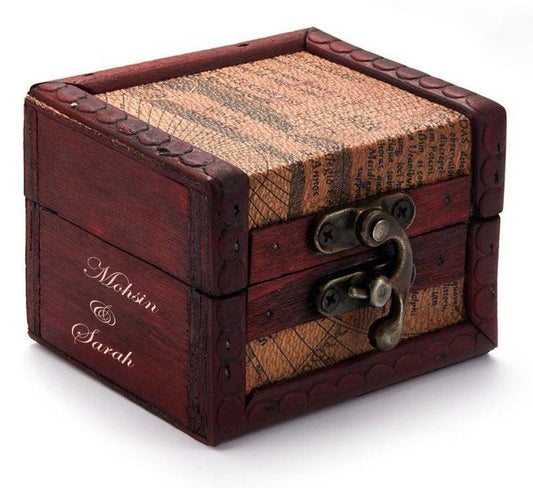 Keepsake Treasure Chest - Vintage Wooden Mini Storage Box for Photos, Jewelry, and Heirlooms - Unique Memento