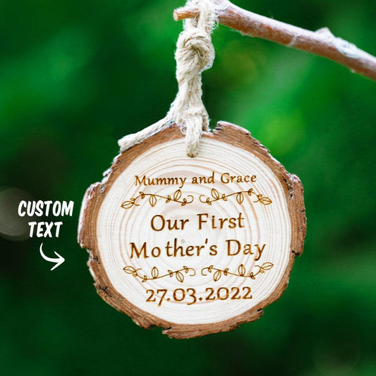 Woodland Memories - Personalized Engraved Wood Slice Ornament for Mother's Day, Anniversary, and Special Occasion Keepsake Gifts - Unique Memento
