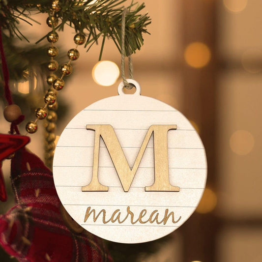 Personalized Wooden Christmas Ornament - Custom Engraved Name Xmas Tree Decoration for Holiday Gifts - Unique Memento