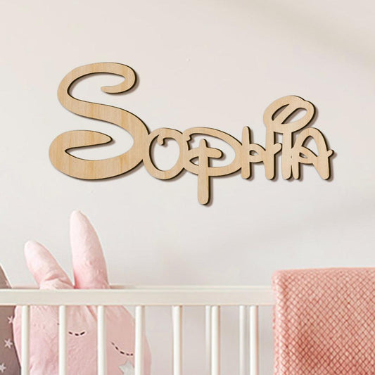 CustomCraft Wooden Name Sign - Personalized Baby Name Letters Wall Decor for Nursery, Bedroom, or Playroom - Unique Memento