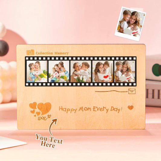 Woodenscape Memories - Personalized Photo Film Card Wooden Desktop Decoration Custom Engraved Commemorative Gifts - Unique Memento