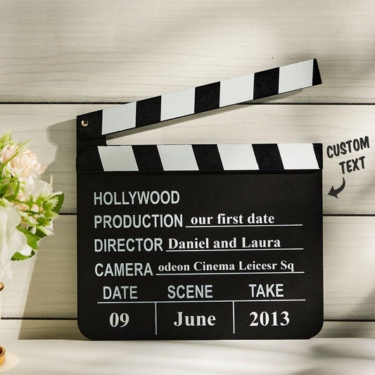 CinemaMoments - Personalized Vintage Film Clapper Plaque for Special Memories and Movie Lovers - Unique Memento