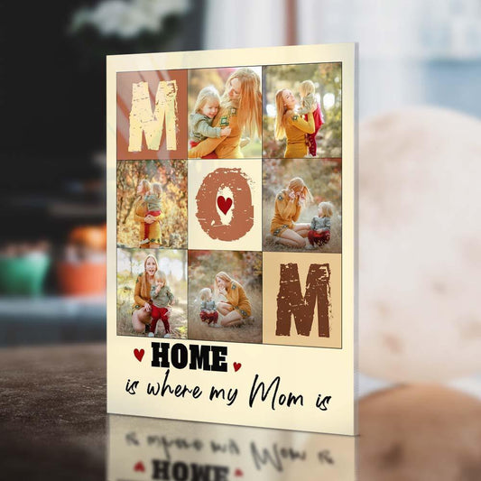Mama's Memories Collage - Personalized Mother's Day Photo Plaque Gift for Mom, Custom Printed Keepsake - Unique Memento