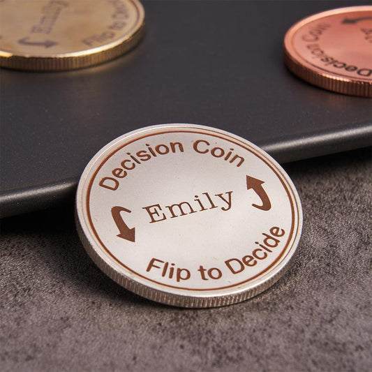 Decision Maker Coin - Personalized Engraved Flip Coin for Difficult Choices, Unique Gift Idea for Her - Unique Memento