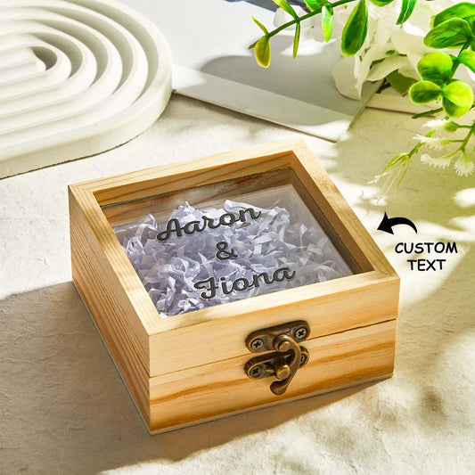 Memorobox - Personalized Transparent Glass Wooden Storage Box for Unique Gifts and Treasured Memories - Unique Memento