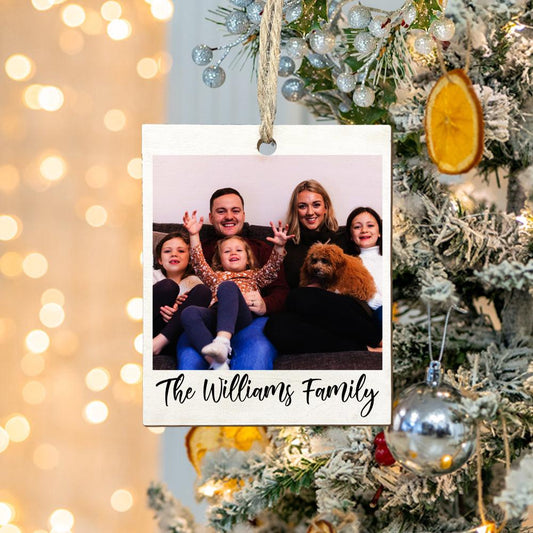 Jolly Polaroid Keepsake - Personalized Family Photo Christmas Ornament for Festive Holiday Decor - Unique Memento