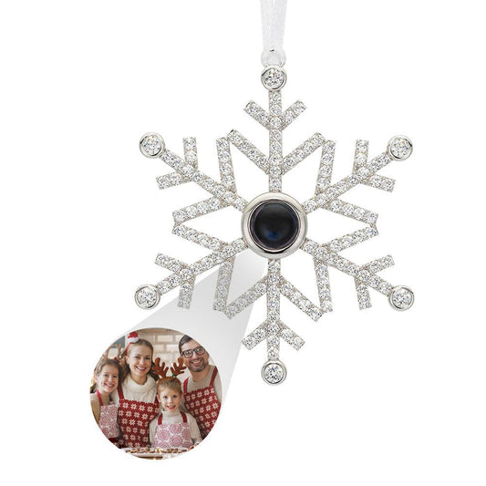 SnowPic Projector - Personalized Photo Snowflake Christmas Ornament Keepsake Gift - Unique Memento