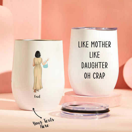 Mommy & Me Mugs - Personalized Like Mother Like Daughter Custom Engraved Coffee Cups, Perfect Mom Gift Idea for Birthdays, Holidays, and Special Occasions - Unique Memento