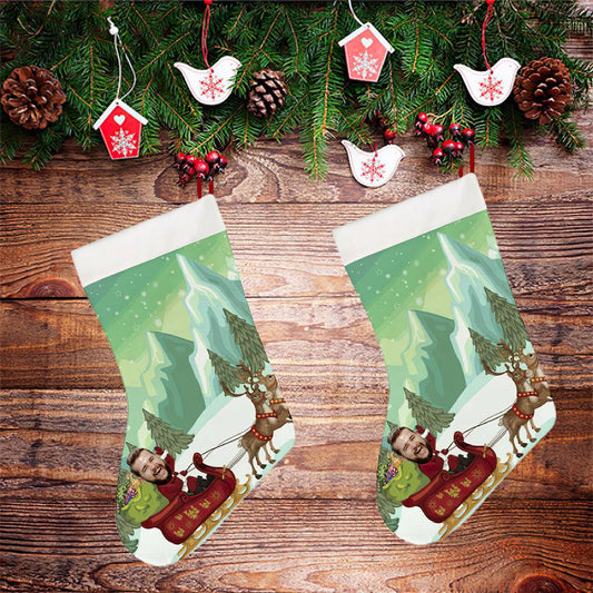 Personalized Face Stocking - Custom Printed Christmas Stockings with Your Photo for Unique Holiday Decor - Unique Memento
