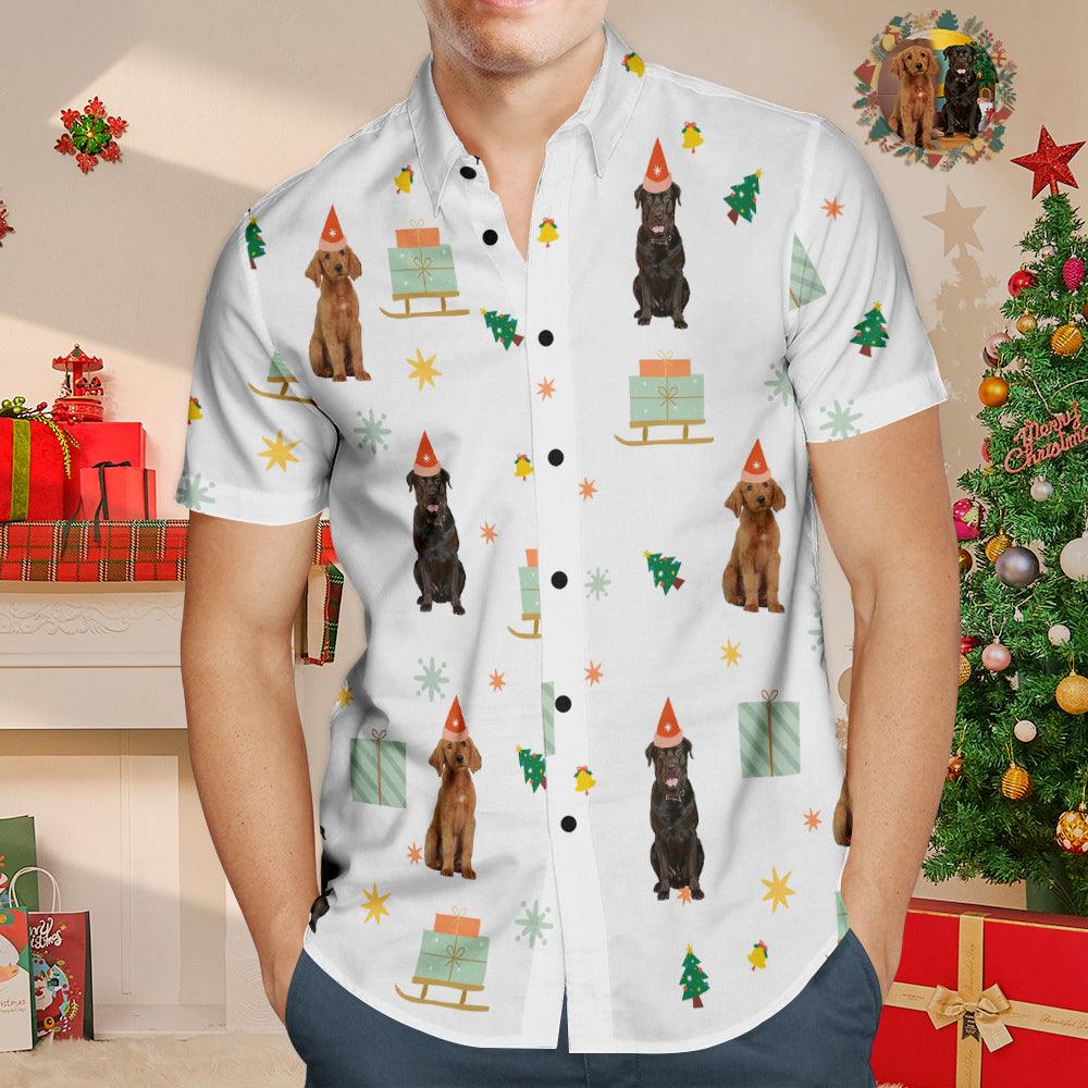 PawPrints Paradise - Custom Face Hawaiian Shirt Featuring Your Pet's Photo, Perfect Christmas Gift For Men - Unique Memento