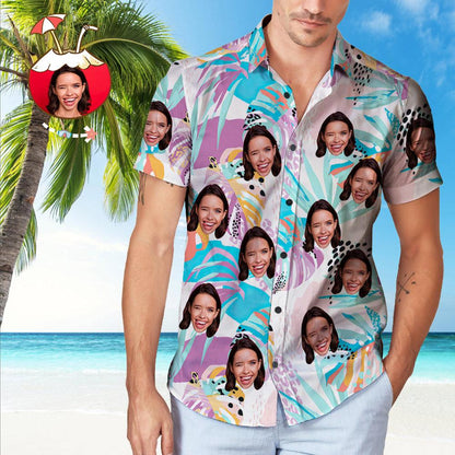 Aloha Snap - Personalized Photo Hawaiian Shirt with Your Custom Face on Tropical Pattern - Unique Memento