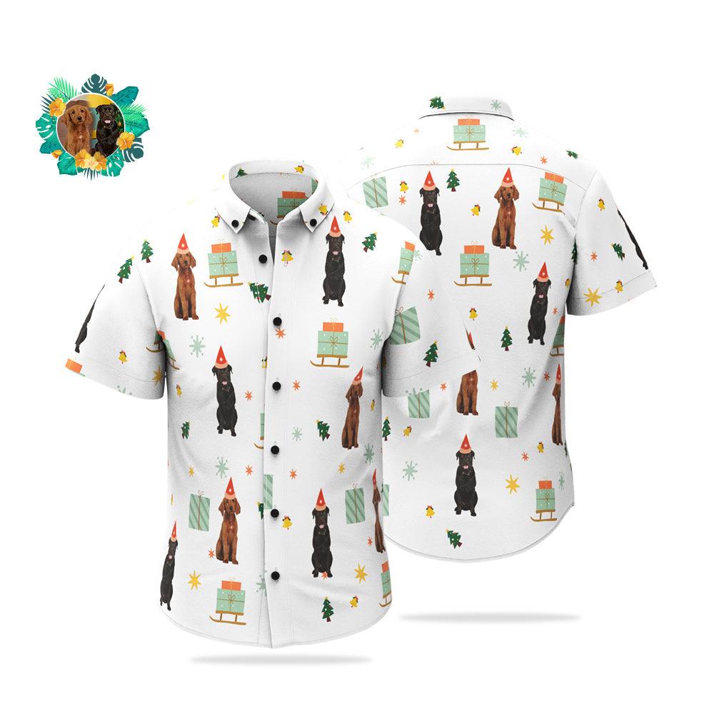 PawPrints Paradise - Custom Face Hawaiian Shirt Featuring Your Pet's Photo, Perfect Christmas Gift For Men - Unique Memento