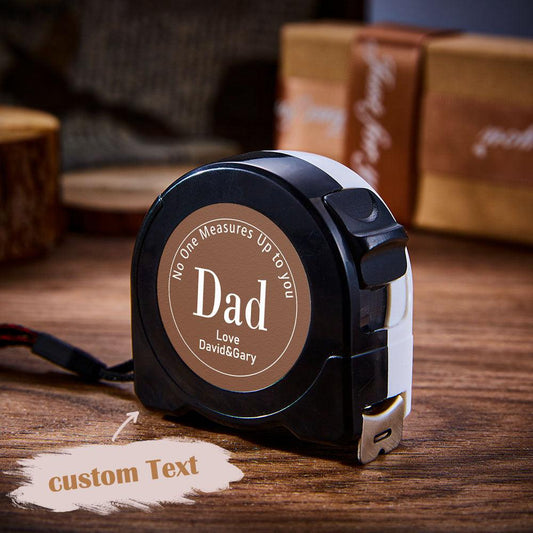Personalized Tape Measure Gift - Custom Engraved "No One Measures Up to You" Stainless Steel Tape Measure for Dad, Father's Day Present - Unique Memento