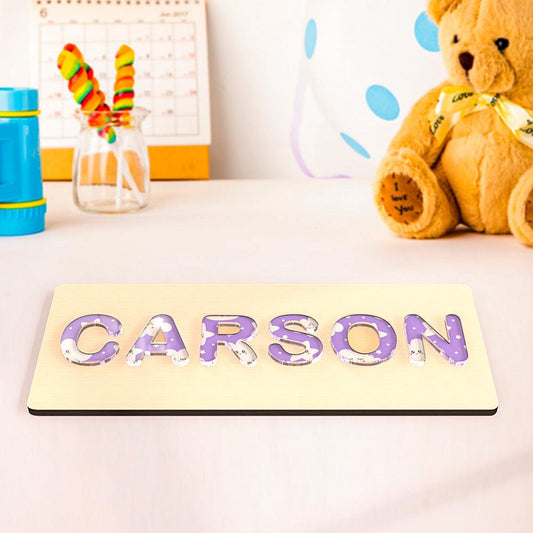 Personalized Name Puzzle - Custom Acrylic Montessori Toy for Baby's Early Learning and Development - Unique Memento