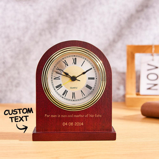 Timeless Memories - Custom Engraved Vintage Wooden Clock for Weddings, Anniversaries, and Special Occasions - Unique Memento