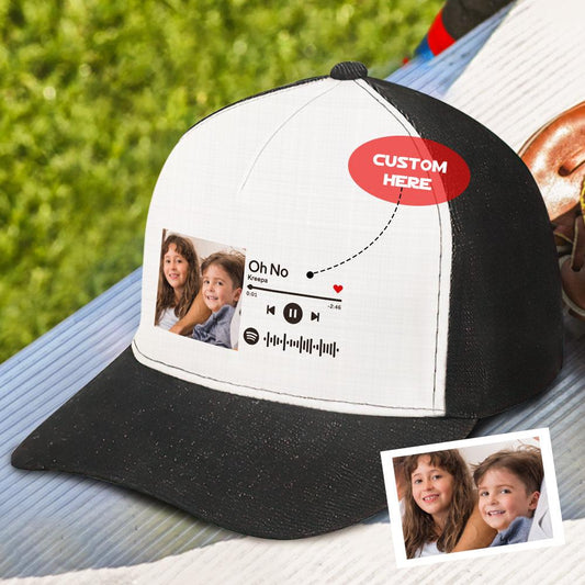 MelodyMaker Cap - Personalized Baseball Cap with Custom Photo and Song Code for Music Lovers - Unique Memento
