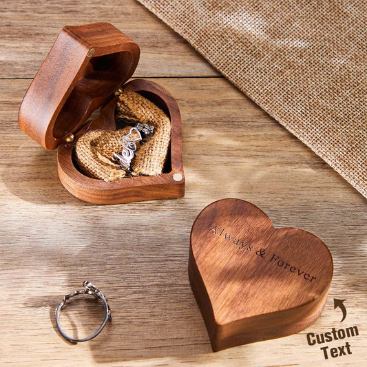 Heartfelt Haven - Personalized Engraved Wedding Ring Box for Romantic Proposals - Unique Memento
