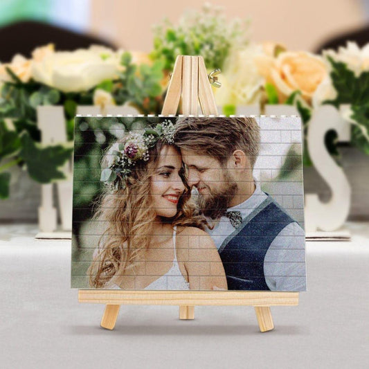 Custom Love Blocks: Personalized Wedding Building Brick Photo Block - Square Shape, Perfect for Couples - Unique Memento