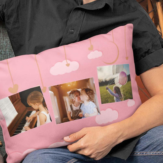 You & Me Forever Pillow - Personalized Photo Pillow Customized with Your Image and Text, Soft Comfortable Rectangle Pillowcase, Perfect Housewarming Gift Idea for Room Sofa Car Chair Decor - Unique Memento