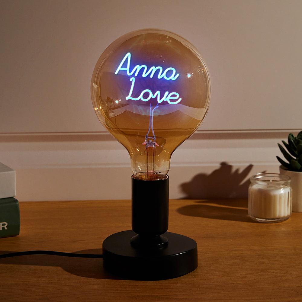 Timeless Glow: Personalized Edison-Style LED Filament Lamp - A Nostalgic Warm Yellow Light for Cozy Evenings - Unique Memento