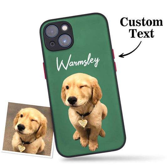 Pawfect Memories - Custom Pet Photo Green iPhone Case with Personalized Text Protective Phone Cover - Unique Memento