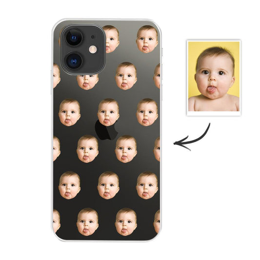 FaceCase - Custom Photo iPhone 13/12 Case with Personalized Face Pattern Design - Unique Memento