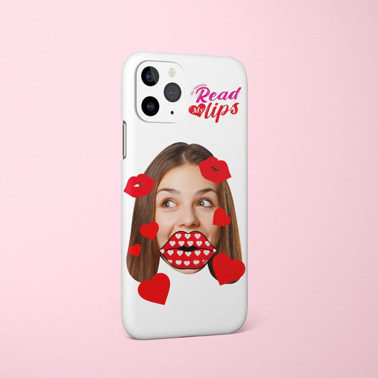 LoveCase - Personalized Valentine's Day Photo Phone Case with Funny Red Lips Design for iPhone - Unique Memento
