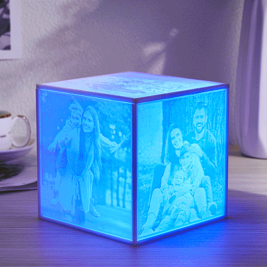 Lumi Cube - Personalized Photo Night Light for Creative Home Decor and Unique Valentine's Day Gift Idea - Unique Memento