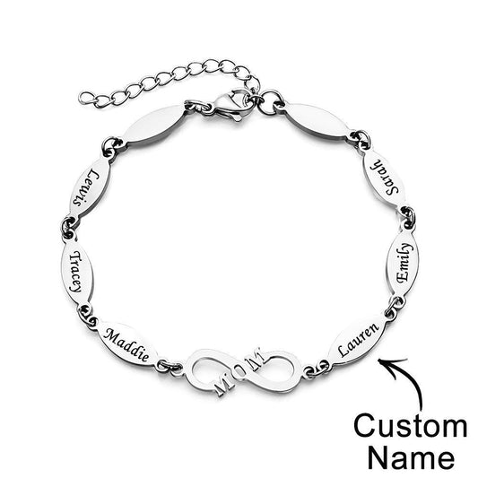 Charming Engraved Bracelet - Personalized Mom Bracelet for Mother's Day Gift, Minimalist and Sleek Design - Unique Memento