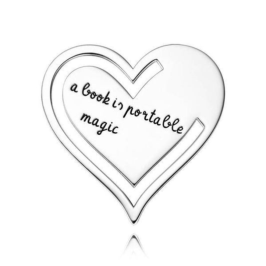 Heartfelt Reads - Personalized Engraved Heart Metal Bookmark with Custom Text for Book Lovers - Unique Memento