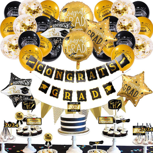 Grad Gala Balloon Kit - Decorate Your 2024 Graduation Party with Premium Latex Balloons, Perfect for College, High School, Nursing, or Doctorate Celebrations - Unique Memento