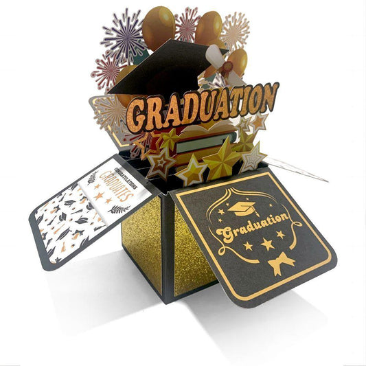 GradBlast 3D Pop-Up Fireworks Card - Unique Graduation Greeting Card with Stunning 3D Design for Memorable Thank You Messages - Unique Memento