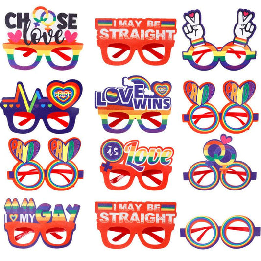 Rainbow Spectacles - 12 Pcs LGBTQ Pride Funny Glasses Lesbian Gay Party Decorations Supplies - Unique Memento