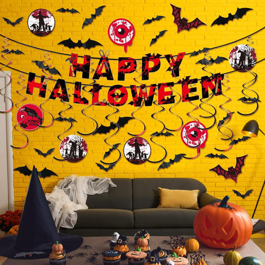 Spooktacular Swirls - Halloween Party Banner Hanging Decorations for Festive Celebrations - Unique Memento