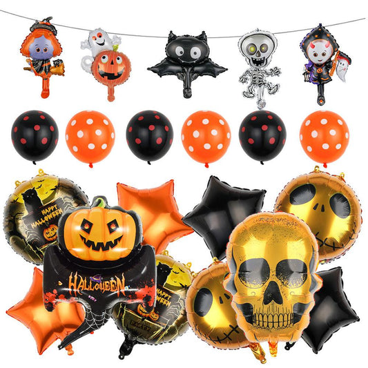 Spooktacular Halloween Balloon Decorations Kit - Pumpkin, Skull, Spider Balloons for Haunted House Party Decor and Scary Yard Displays - Unique Memento