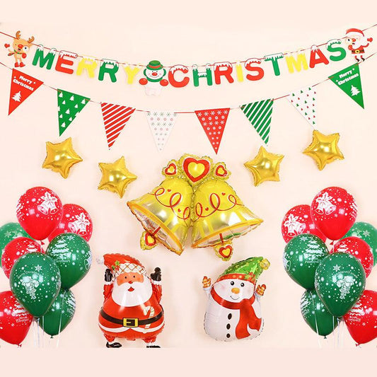 Festive Fiesta Christmas Balloons Set - Merry Xmas Banner Decor Kit for Holiday Party Supplies, Backdrops & Photo Booths - Unique Memento