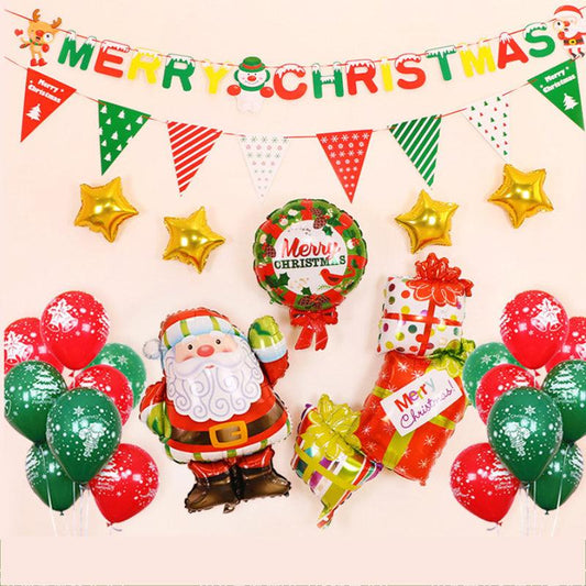 Festive Cheer Christmas Balloons Set - Complete Christmas Party Decorations Kit with Banner, Xmas Eve Celebration Supplies - Unique Memento