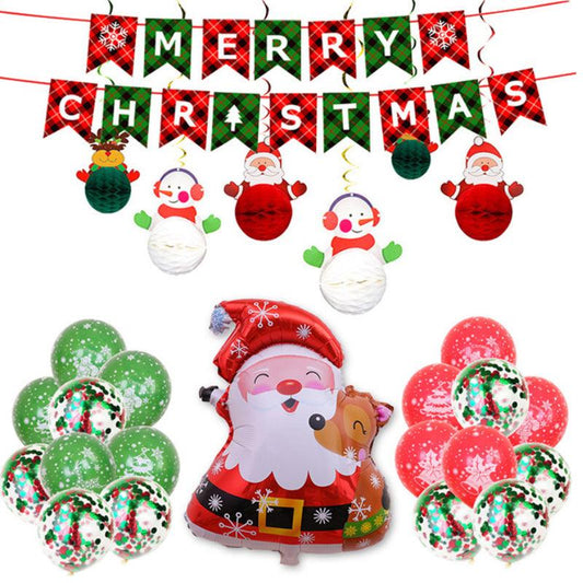 Festive Frenzy - Christmas Party Decoration Set with Latex Balloons, Banners, and More for Holiday Celebrations and Events - Unique Memento