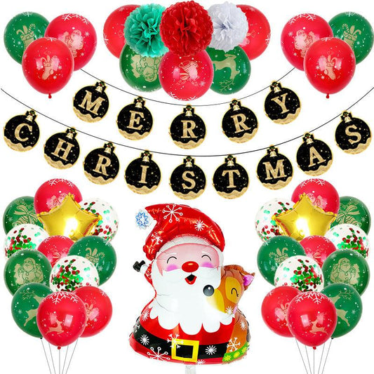 Festive Frost Christmas Balloon Set - Complete Christmas Party Decorations Kit with Banner, Balloons & More - Unique Memento