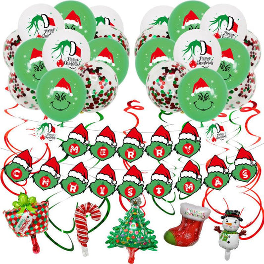 Festive Christmas Balloon Kit - Complete Party Decorations Set with Banner, Perfect for Holiday Celebrations and Events - Unique Memento